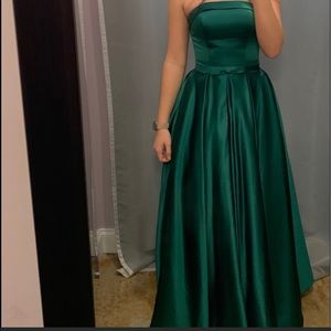 Emerald green ball gown